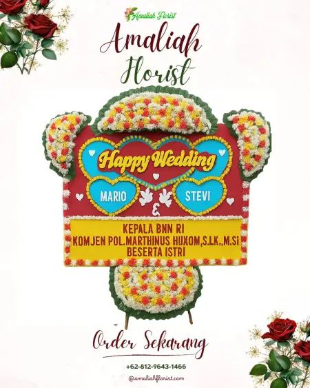 Papan Bunga Pernikahan Blokang